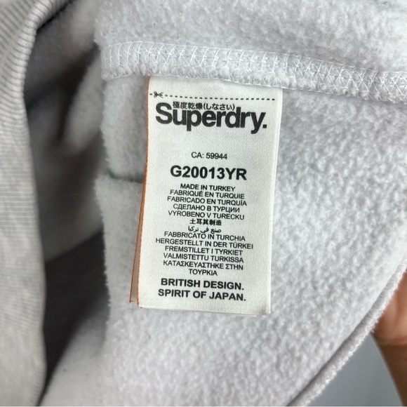 Superdry Size US 10 Cotton Logo Floral Grey Heather Sweatshirt Hoodie GSB - Picture 5 of 8